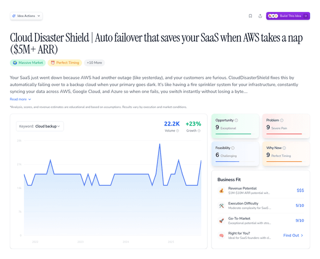 Cloud Disaster Shield | Auto failover that saves your SaaS when AWS takes a nap ($5M+ ARR)