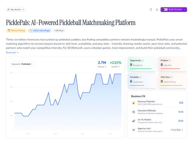 PicklePals: AI-Powered Pickleball Matchmaking Platform